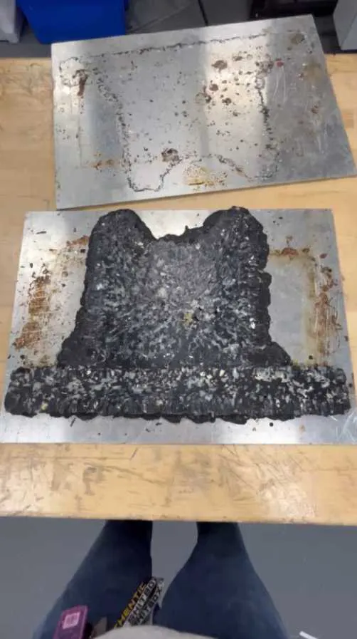Material process photograph from the Shio fabrication sequence.