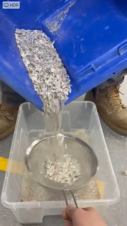 Material process photograph from the Shio fabrication sequence.